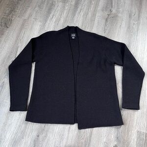 Eileen Fisher Cardigan Womens Medium black Italian Wool Open Front